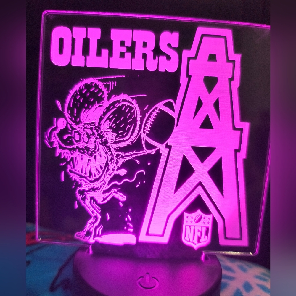 Rat Fink Scoundrel Rat Plays For Houston Oilers Ed Roth Inspired Rat Lamp